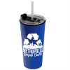 Garyline® Roadmaster Travel Tumbler with 2-in-1 Lid with Straw - 18 oz. - Royal blue